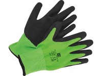 Zahradní rukavice s částečnou latexovou úpravou, zelené, vel. 7