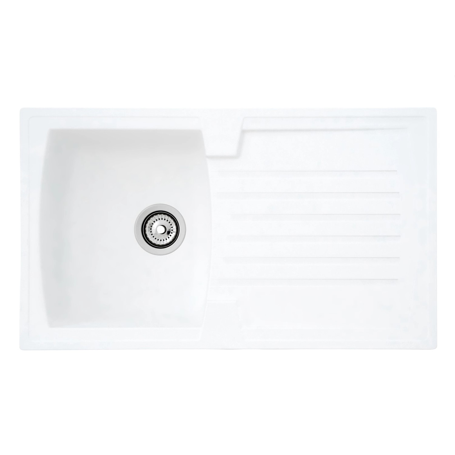 Respekta Kuchyňský dřez Mineralite Boston bílý 86 x 50 cm