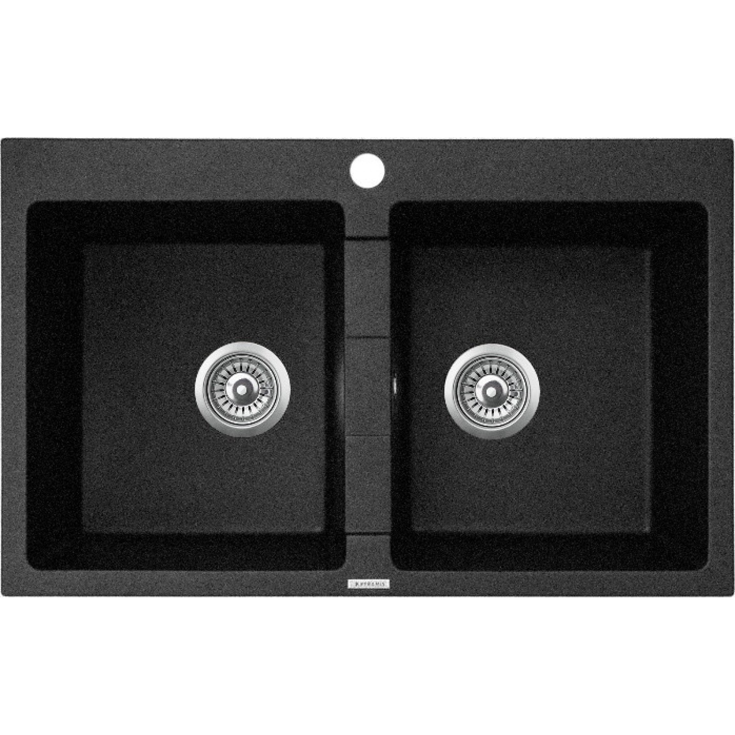 Pyramis Granitový dřez Sparta 2B, black, 78 x 50 cm