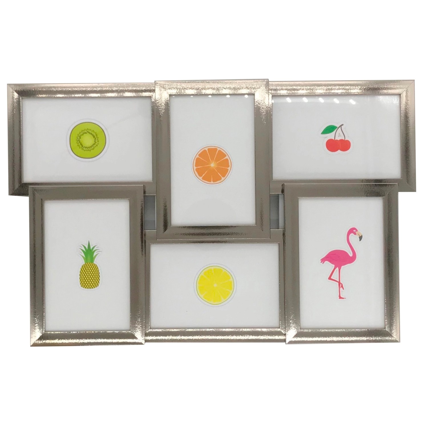 Bondecor Multirám pro 6 fotek, stříbrný, 45 x 28 cm