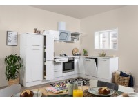 Respekta Kuchyně Amanda L bílá/bílá 290 cm-trouba+skl.d./digestoř/myčka/lednice