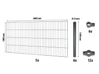 Floraworld Sada drátěných plotových panelů se sloupky, antracit, 100 cm x 10 m Floraworld Sada drátěných plotových panelů se sloupky, antracit, 100 cm x 10 m