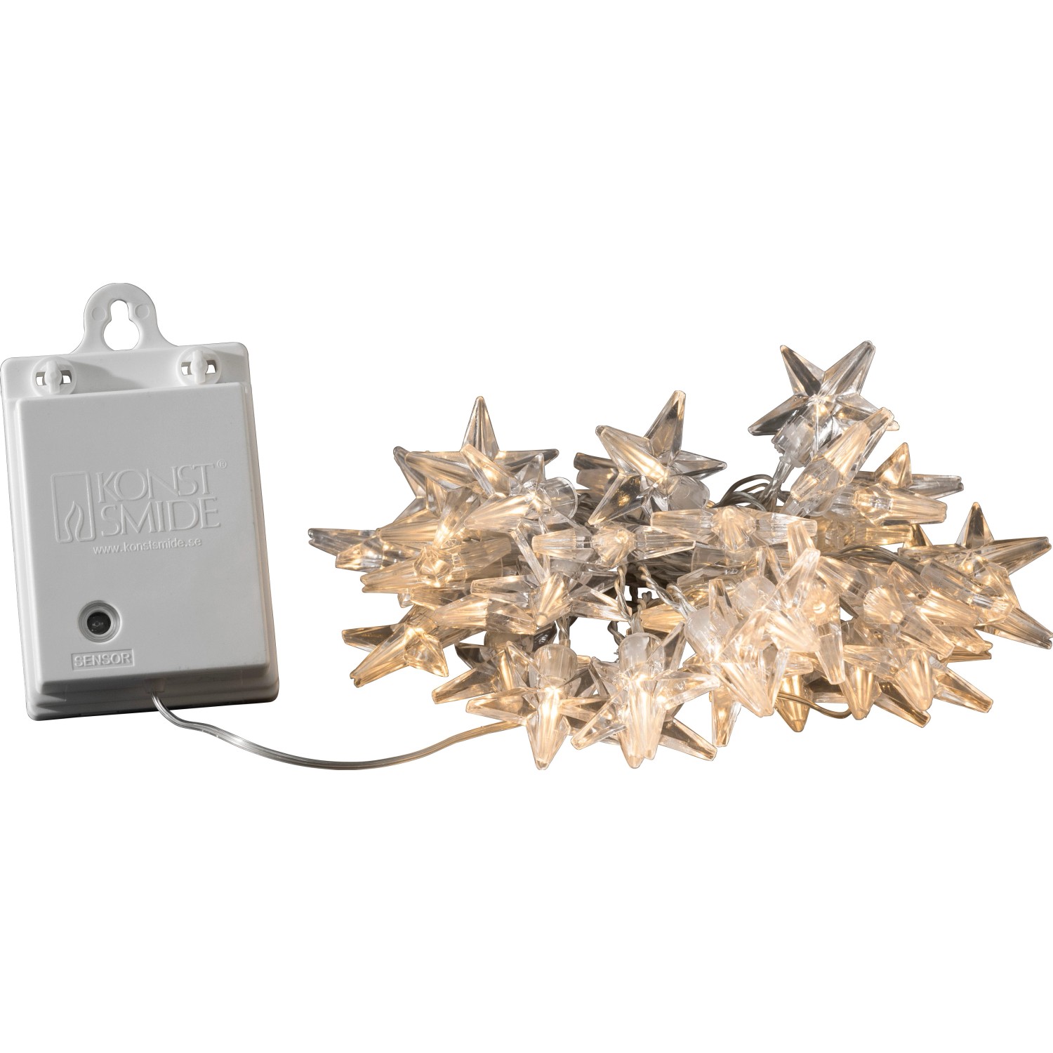 Konstsmide LED Světelný řetěz hvězdy vč. časovače 40 diod, teplá bílá