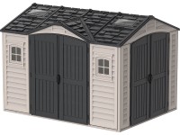 Plastový domek na nářadí Apex Pro, šedý, 319 x 240 x 234 cm, 7,6 m2