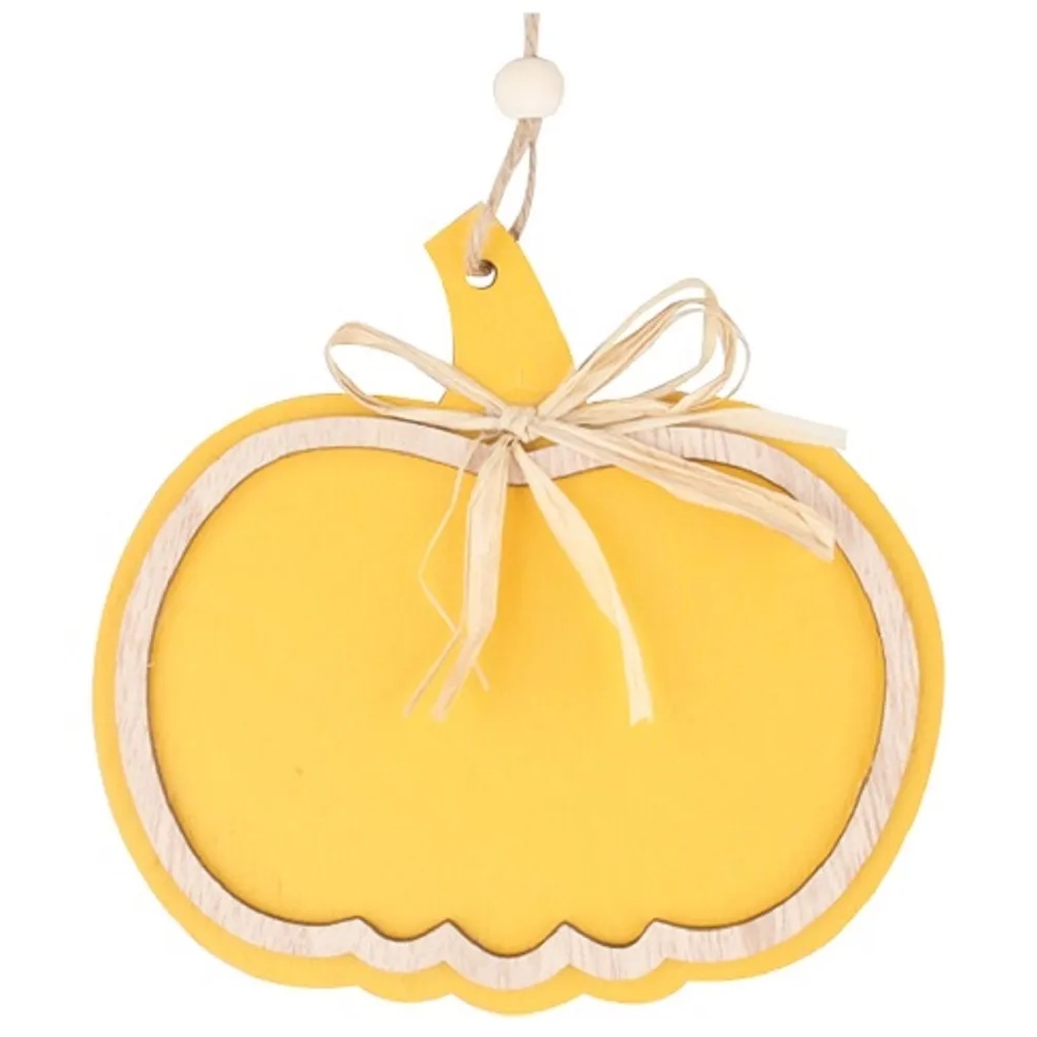 Anděl Přerov Dřevěná dýně na zavěšení, žlutá, 12 cm