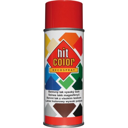 hitcolor Dekorativní lak ve spreji vysoký lesk RAL 3000 ohnivě červený 400 ml