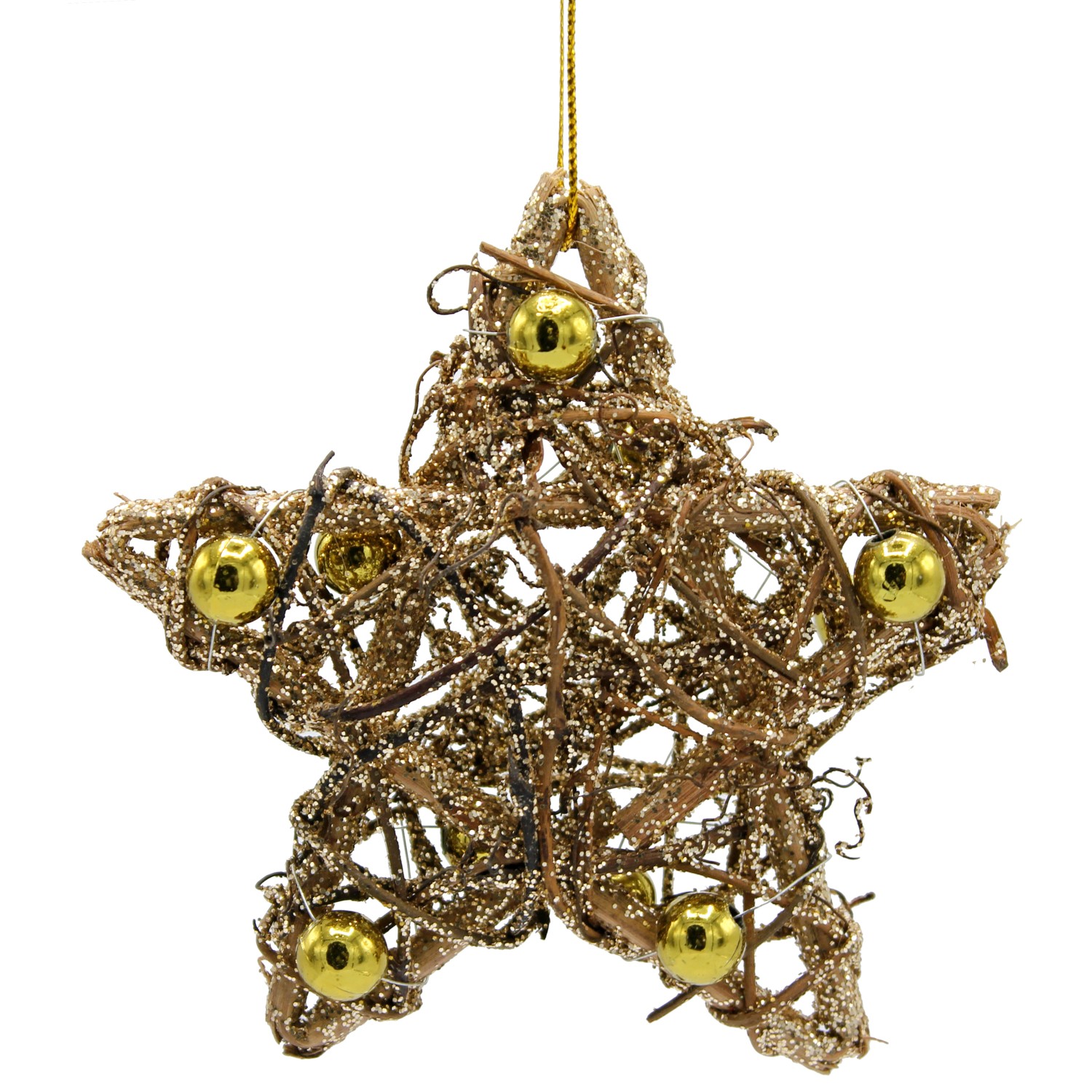 Ratanová hvězda přírodní zlatá 10 cm