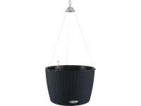 Lechuza Závěsný květináč Nido Cottage 35, grafitově černá, pr. 35 x 23 cm