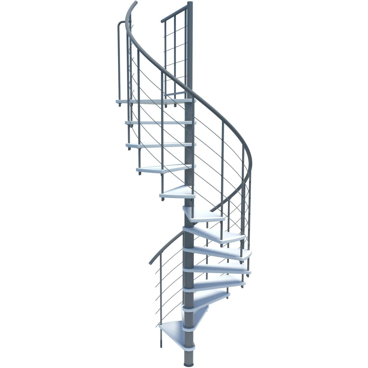Minka STAIRS Kombinované točité schodiště Venezia Smart bílá/šedá pr. 140 cm