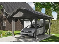 Skan Holz Přístřešek na auto Wallgau břid.-šedý, bez šindelů, 380 x 500 cm