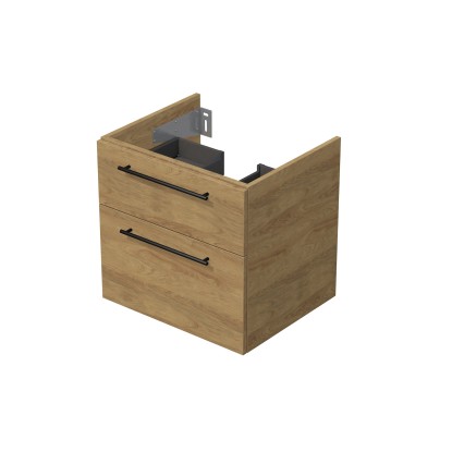 INTEDOOR Koupel.skříň pod desku BEE, úchyt černý, 2zás., š. 60 cm, dub Hickory