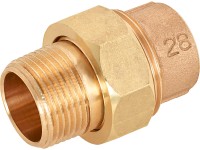 Pájecí šroubení 4341G červený bronz, 33,3 mm (R 1) x 28 mm, 1 ks