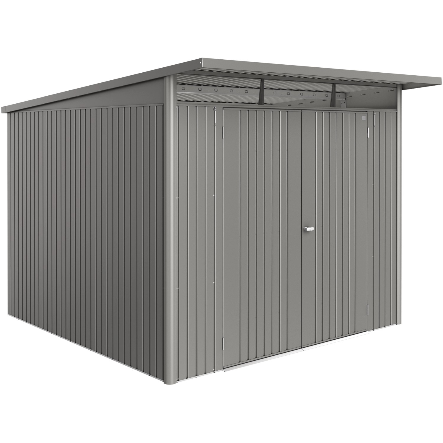 Biohort Plechový domek AvantGarde ECO A7 2křídlé dveře křem.šedá 260x300x218 cm