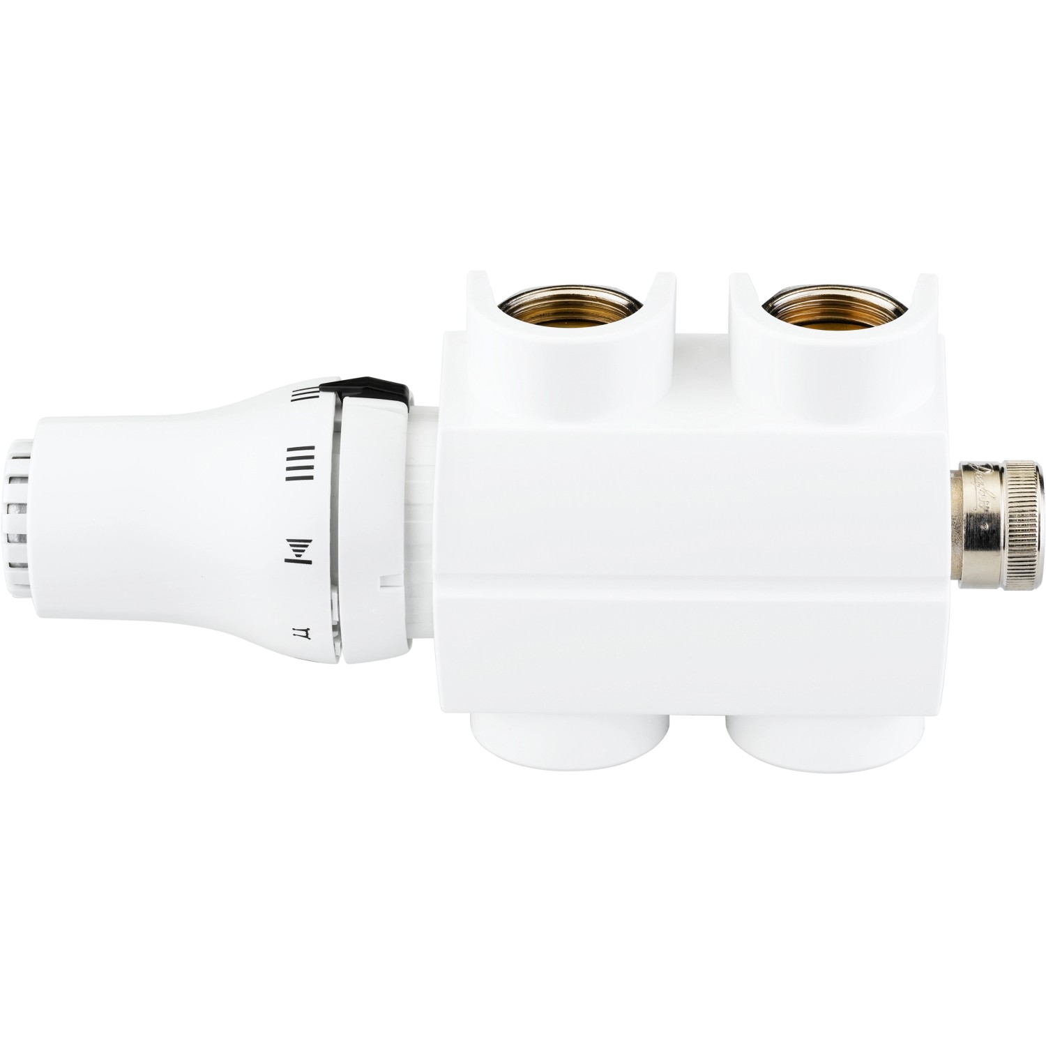 Sanotechnik Připojovací armatura pro koupelnový radiátor, rovné provedení, bílá