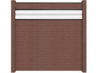 GroJaSolid Plotový panel bez sl., sklo 30 cm, Terra, 180 x 180 cm