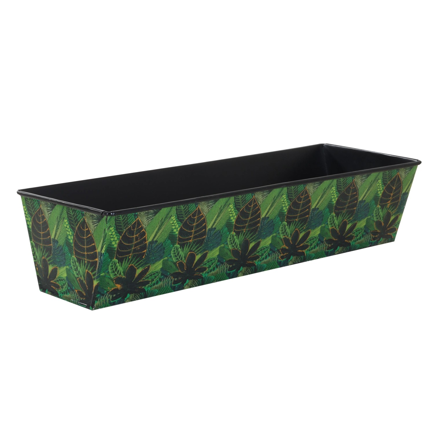 A.H.G. Truhlík Flora se zlatými detaily, zelená, 51 x 18 x 10,5 cm