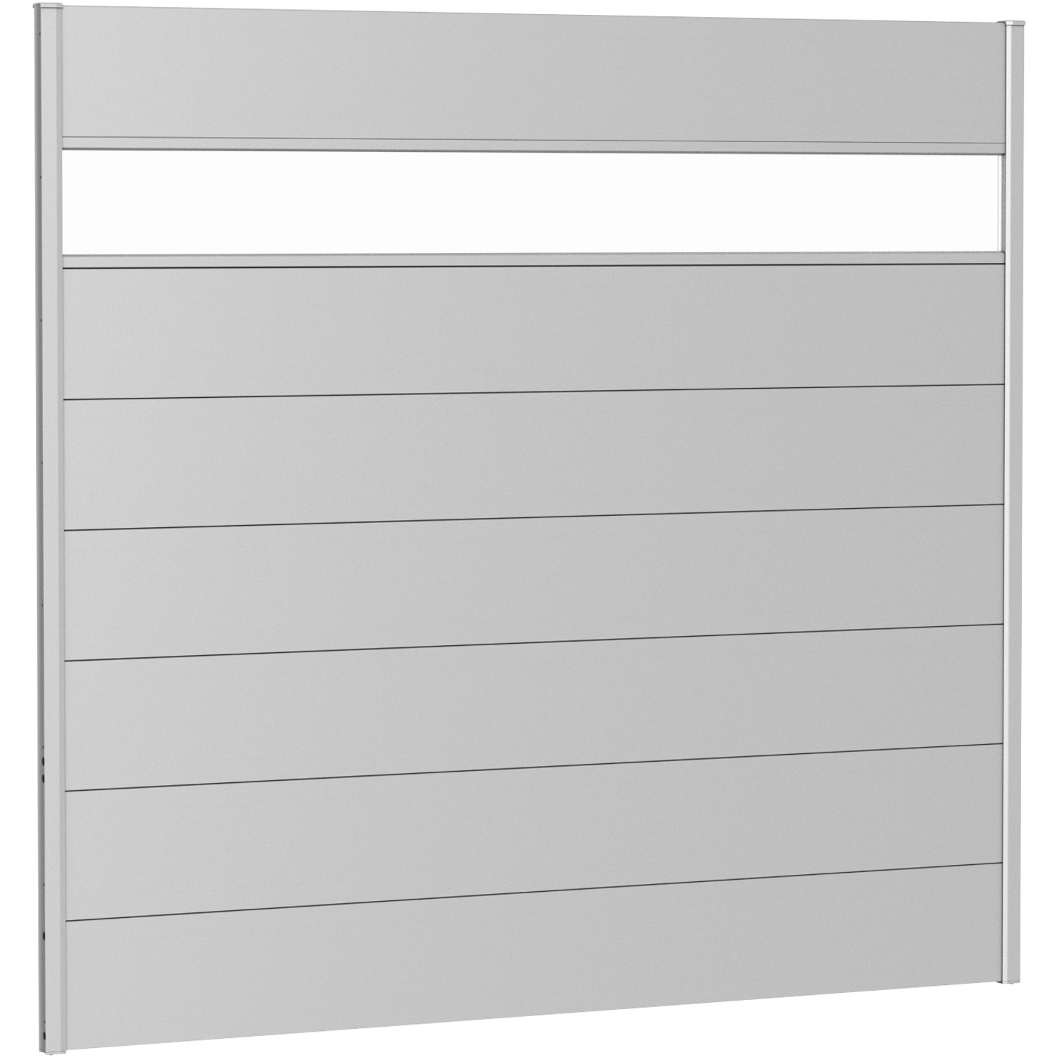 Biohort Plný plot s částečným prosklením, stříbrný, 200 x 180 cm