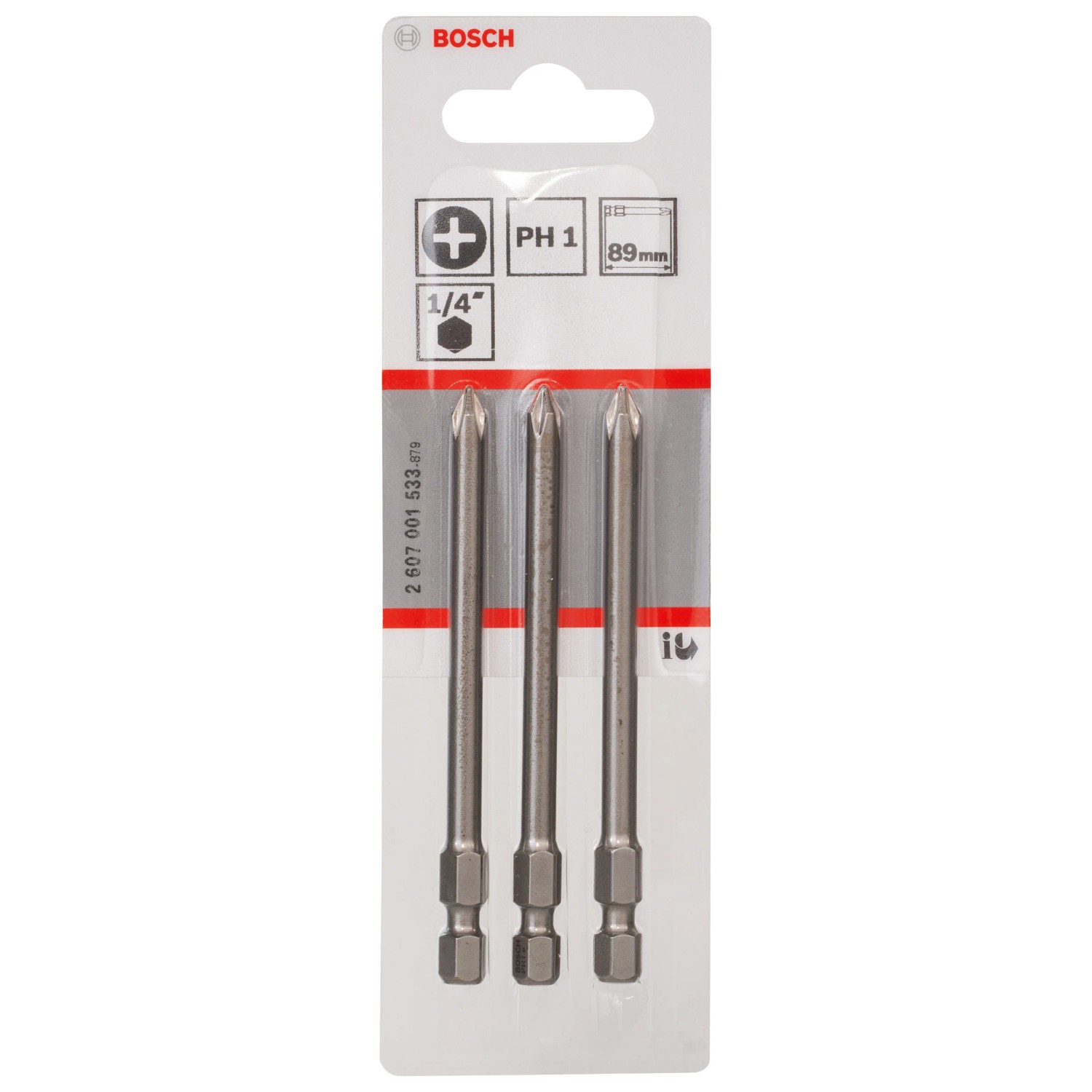 Bosch Šroubovací nástavec Extra Hard PH1, 89 mm, 3 ks