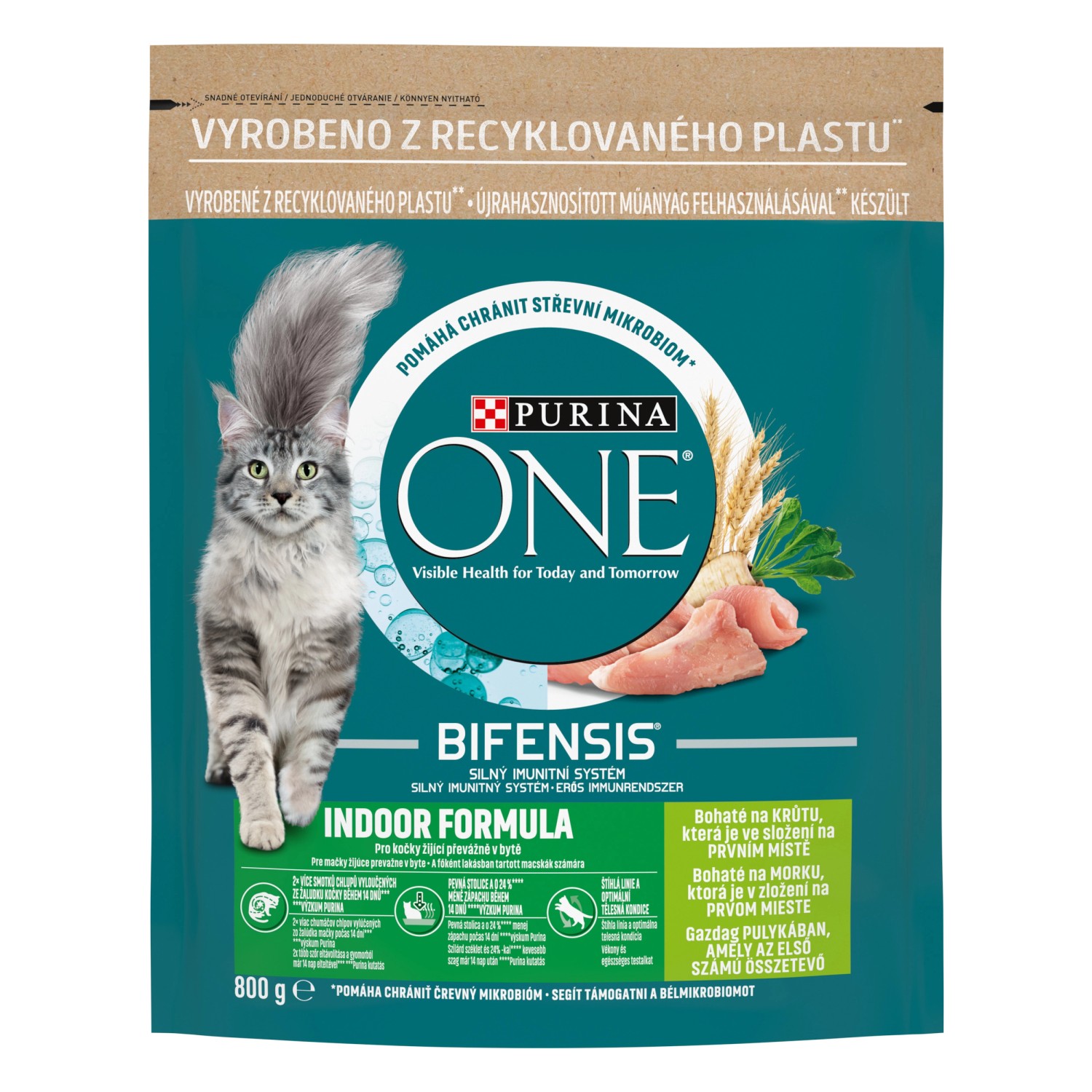 Purina One Granule pro kočky Indoor Bifensis krůta 800 g