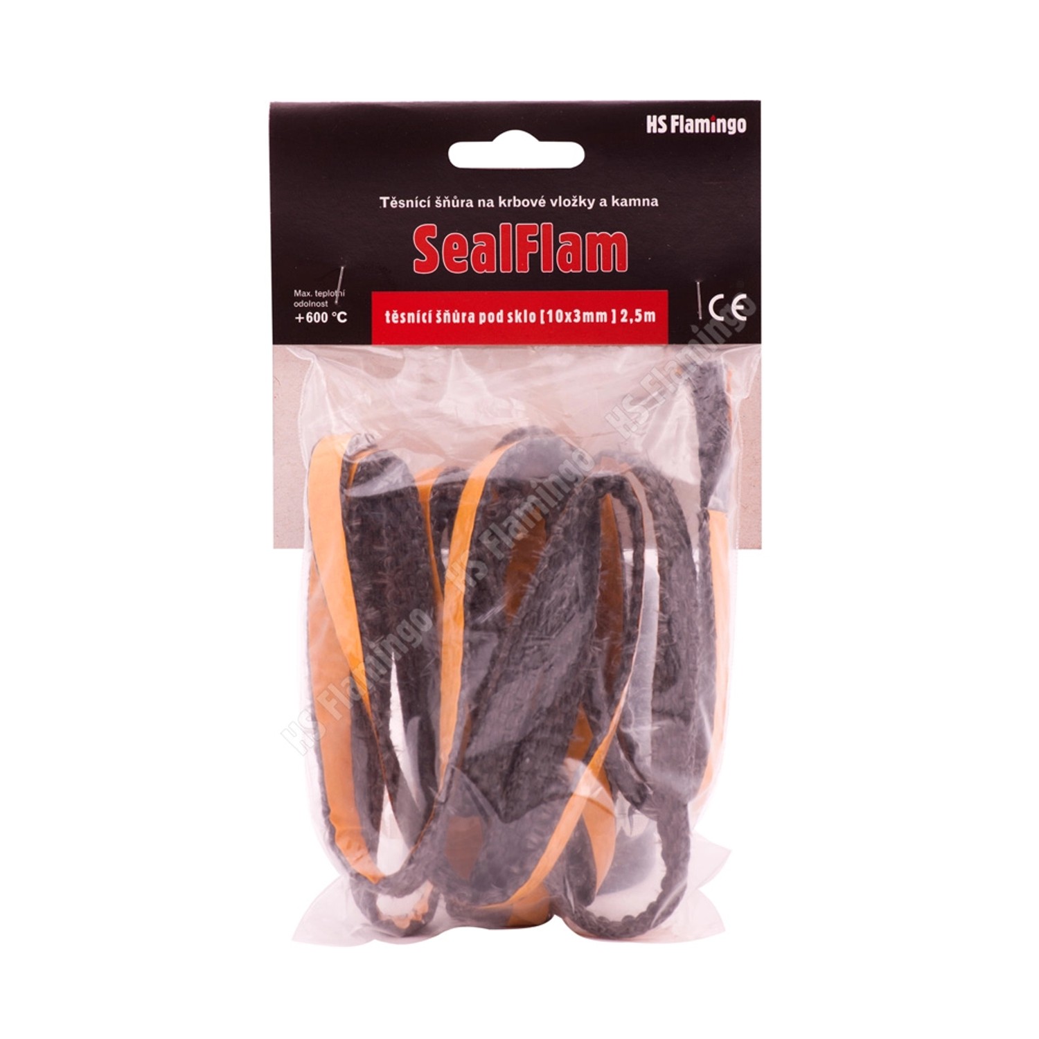 HS Flamingo Těsnící šňůra plochá pod sklo 2,5 m samolepící