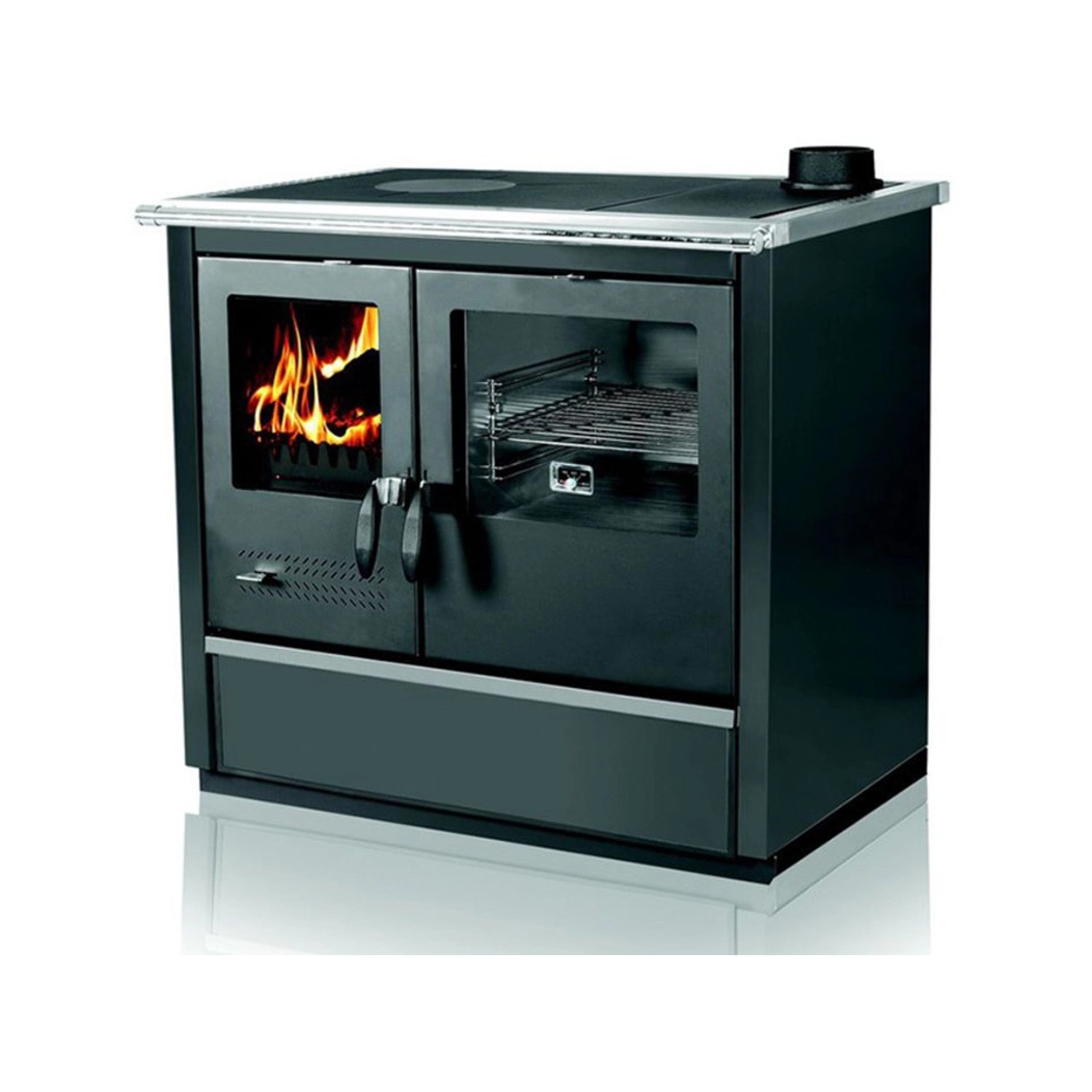 Tim Sistem Sporák na tuhá paliva NORTH ECO černý 8,73 kW, 90 x 60 x 85 cm, P