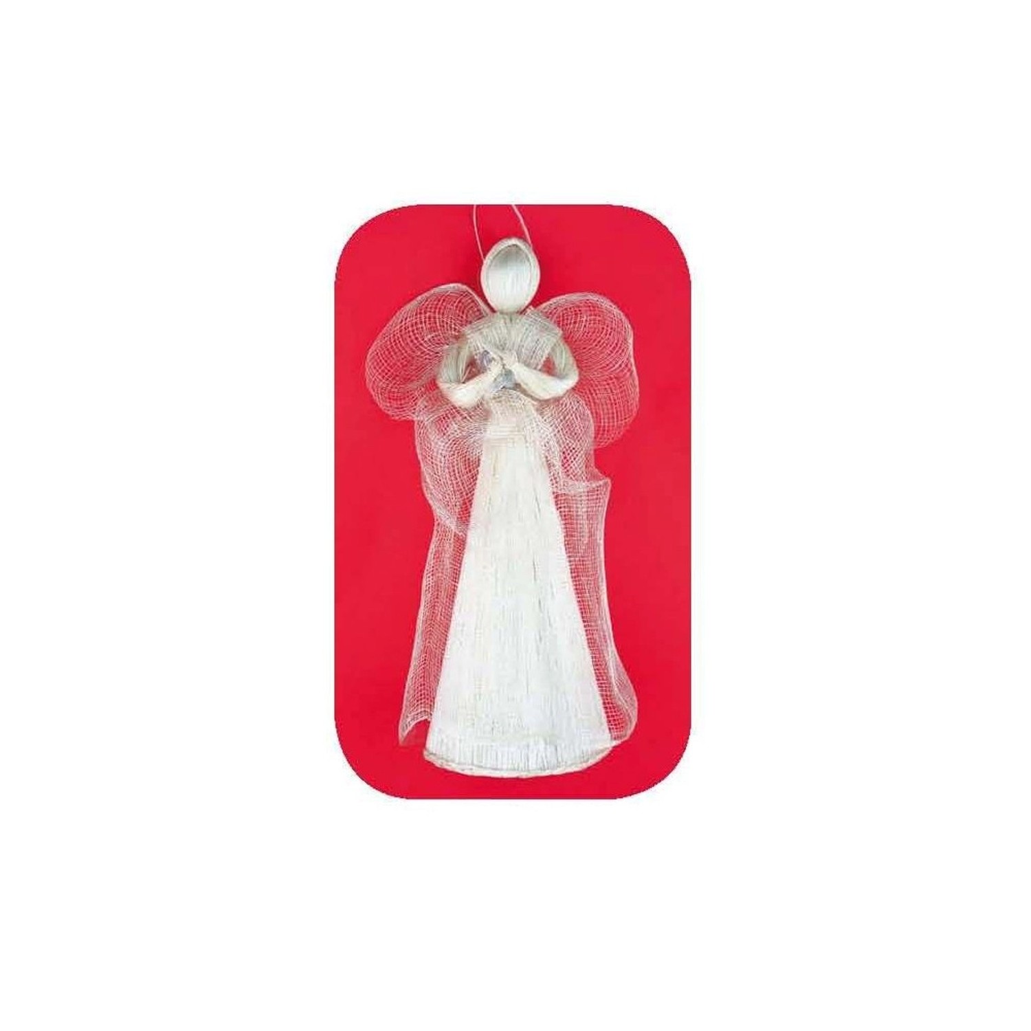 Anděl z banánovníku se stříbrnou nitkou 32 cm