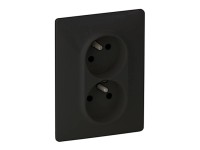 Legrand Dvojzásuvka Valena Life 2x2P + T, 16 A - 250 V, černá