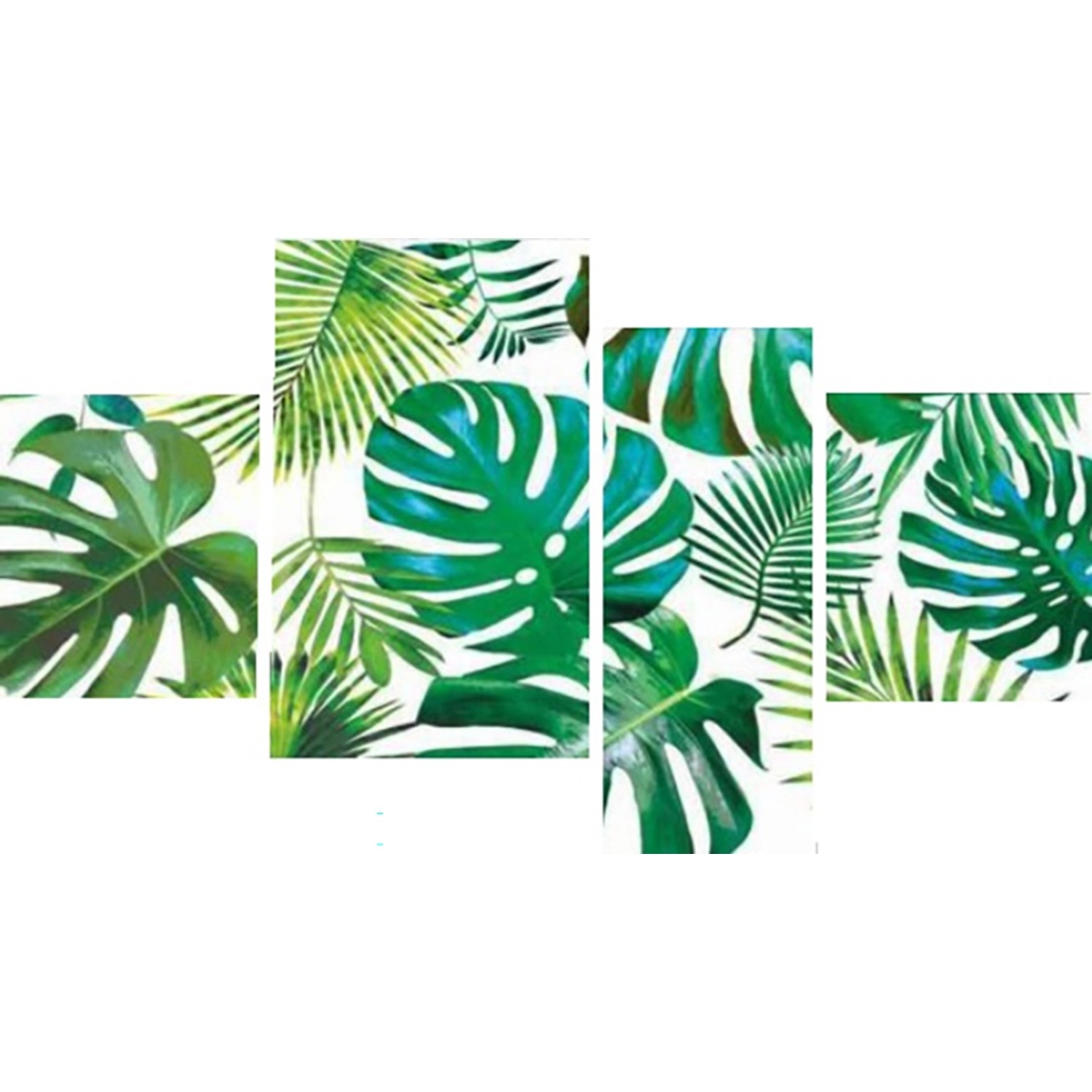 Bondecor 4dílná sada obrazů Listy 70 x 100 cm