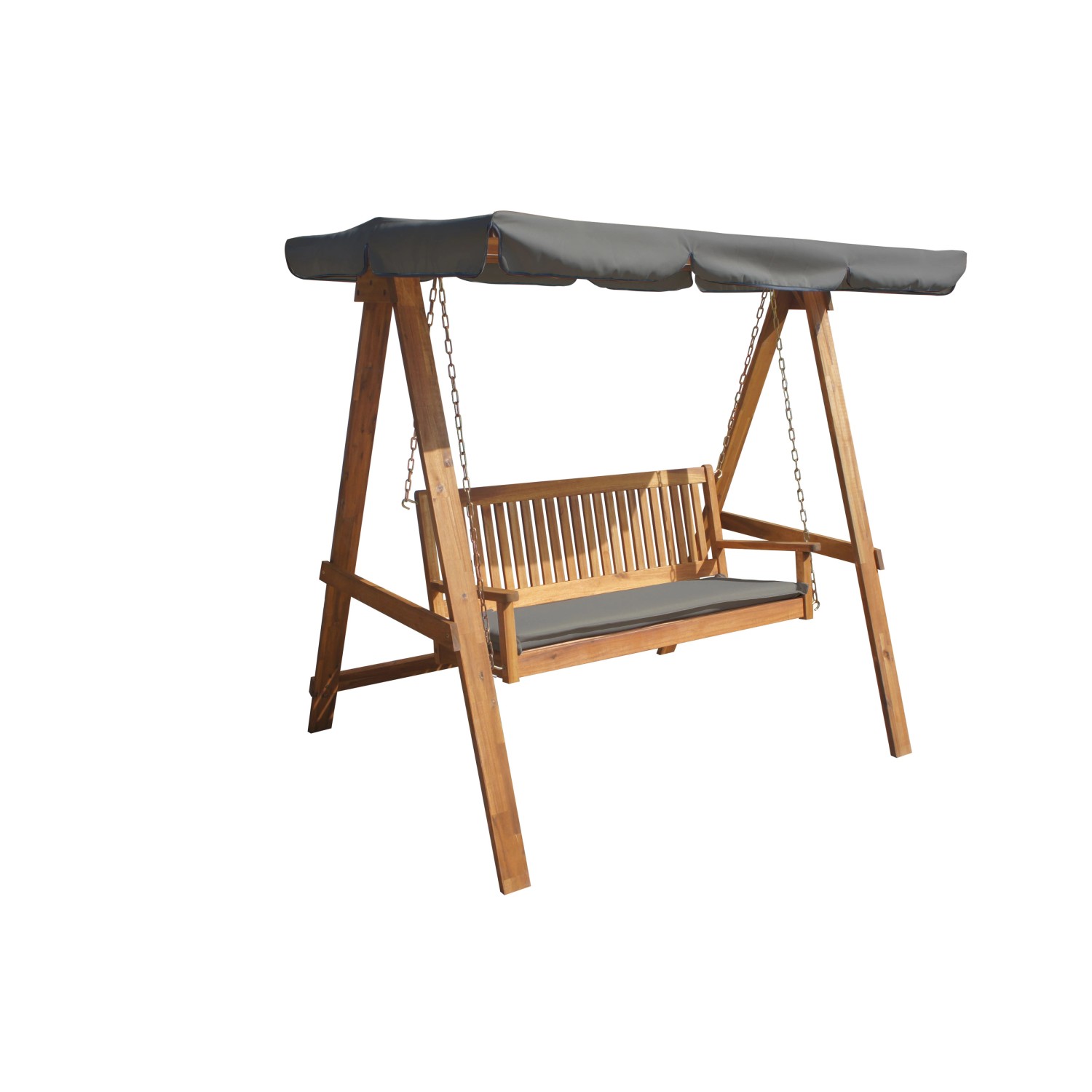 Dvoumístná houpačka Cannes, akácie, 165 x 123 x 168 cm