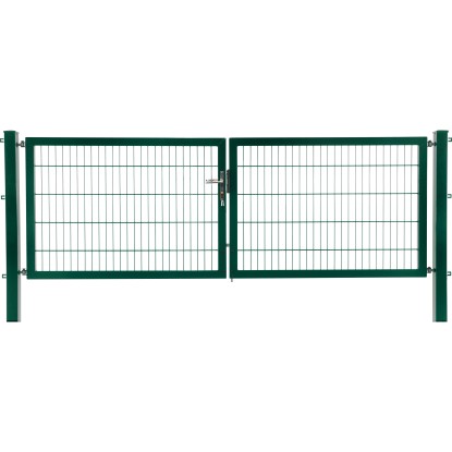 Floraworld Dvoukřídlá brána Premium s cylindrickou vl. zelená 120 x 300 cm