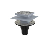 Alcadrain Podlahová vpust 150x150/50/75 mm přímá, mřížka nerez Alcadrain Podlahová vpust 150x150/50/75 mm přímá, mřížka nerez