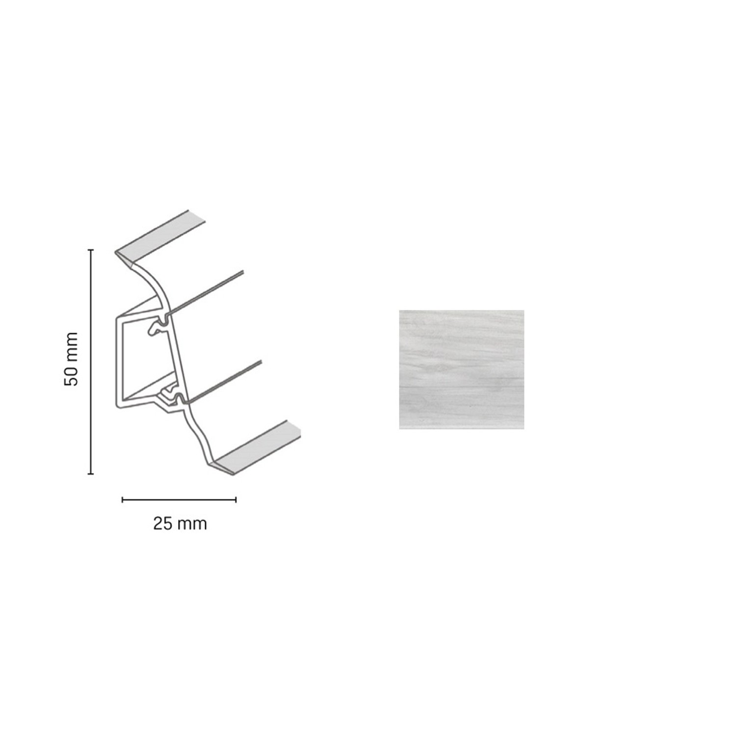 Döllken Profiles Lišta SLK 50 2159 dub bílý 50 x 25 x 2500 mm