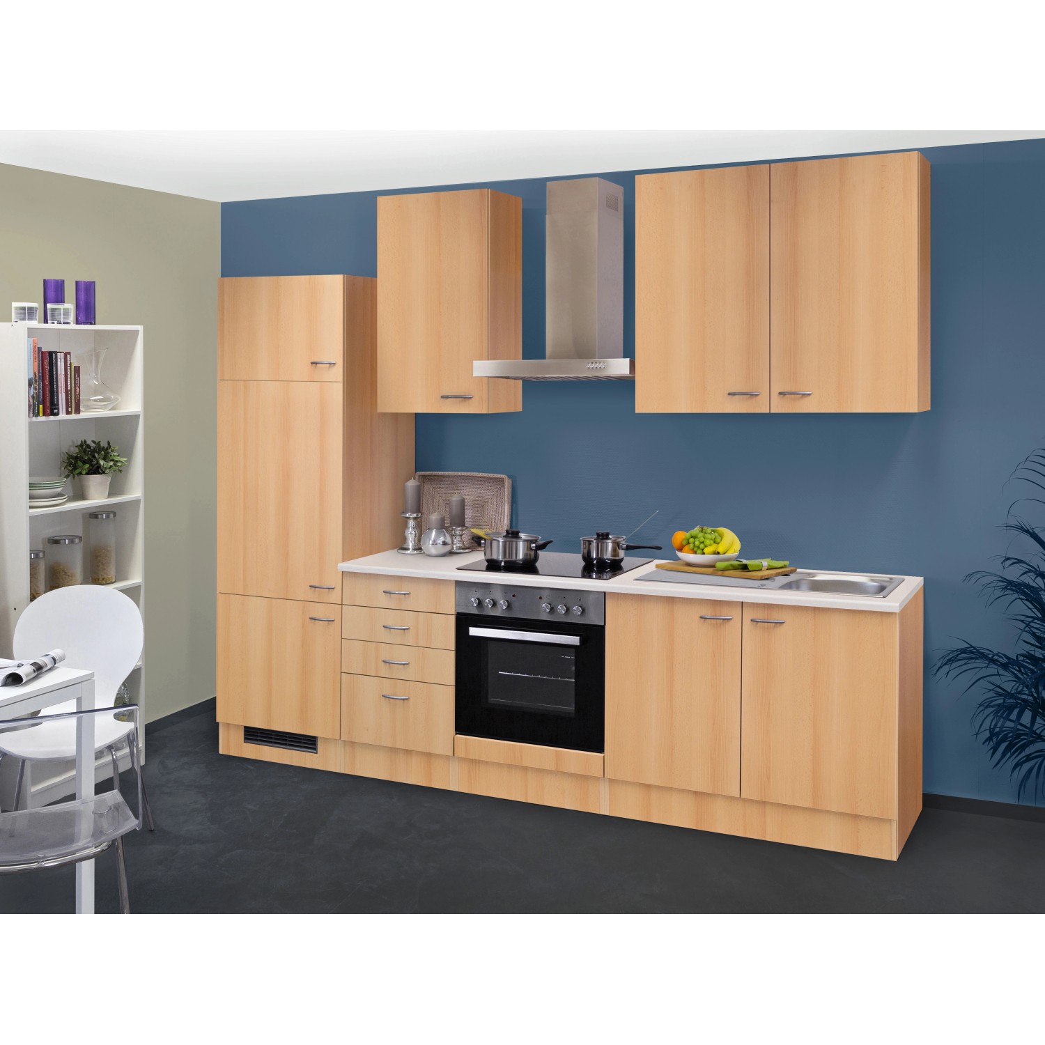 Flex-Well Kuchyně Nano 270 cm/typ 1 - lednice/trouba/varná deska/digestoř