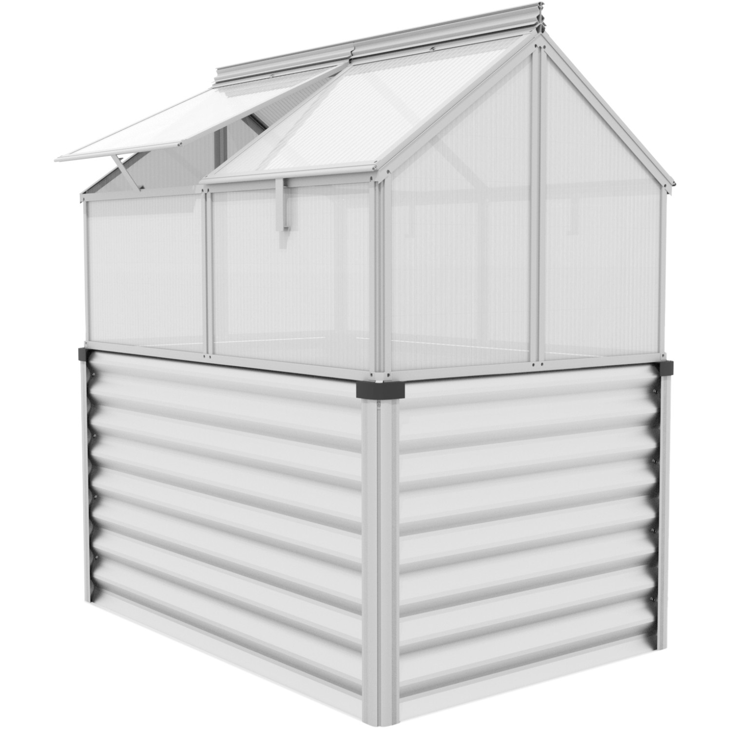 Vitavia Vyvýš. záhon s pař. Gaia Jumbo HKP 4mm elox/hliník 83 x 122 x 135 cm