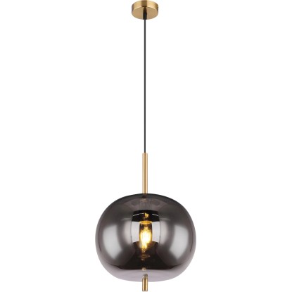 GLOBO Závěsné svítidlo BLACKY I mosazná/kouřová E27 60 W pr. 300 x 1200 mm