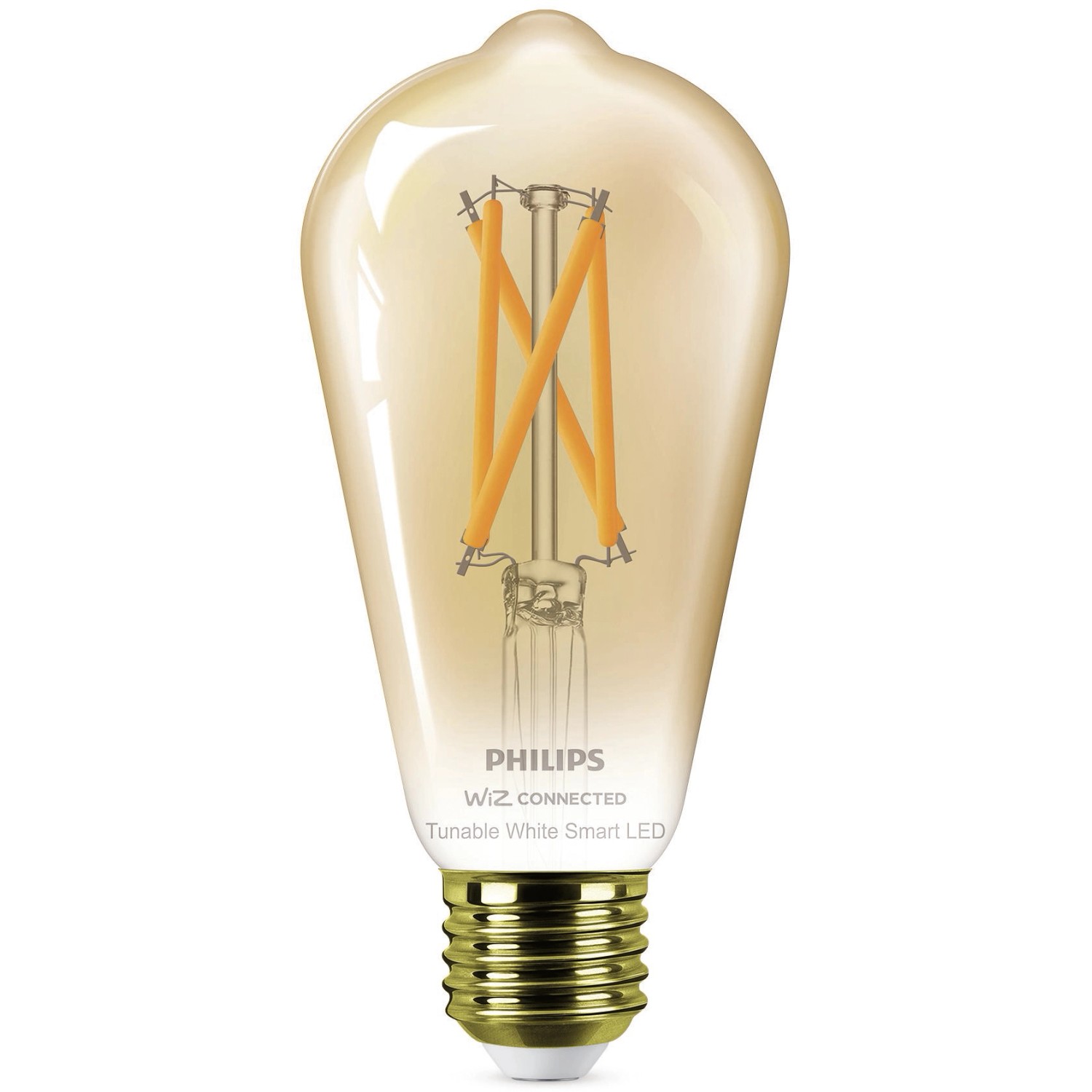 Philips Chytrá LED žárovka Filament E27 ST64, 7 W, 640 lm, 2000-5000K, jantarová