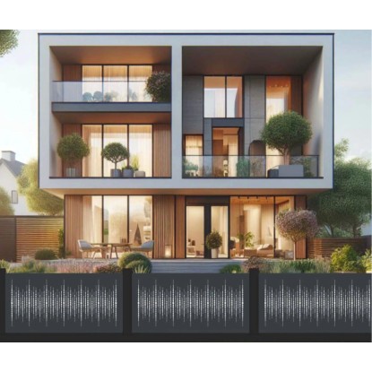 MEGACORP Designové plotové pole VERTIKÁLNÍ BUBLINY hliník 900 x 900 mm