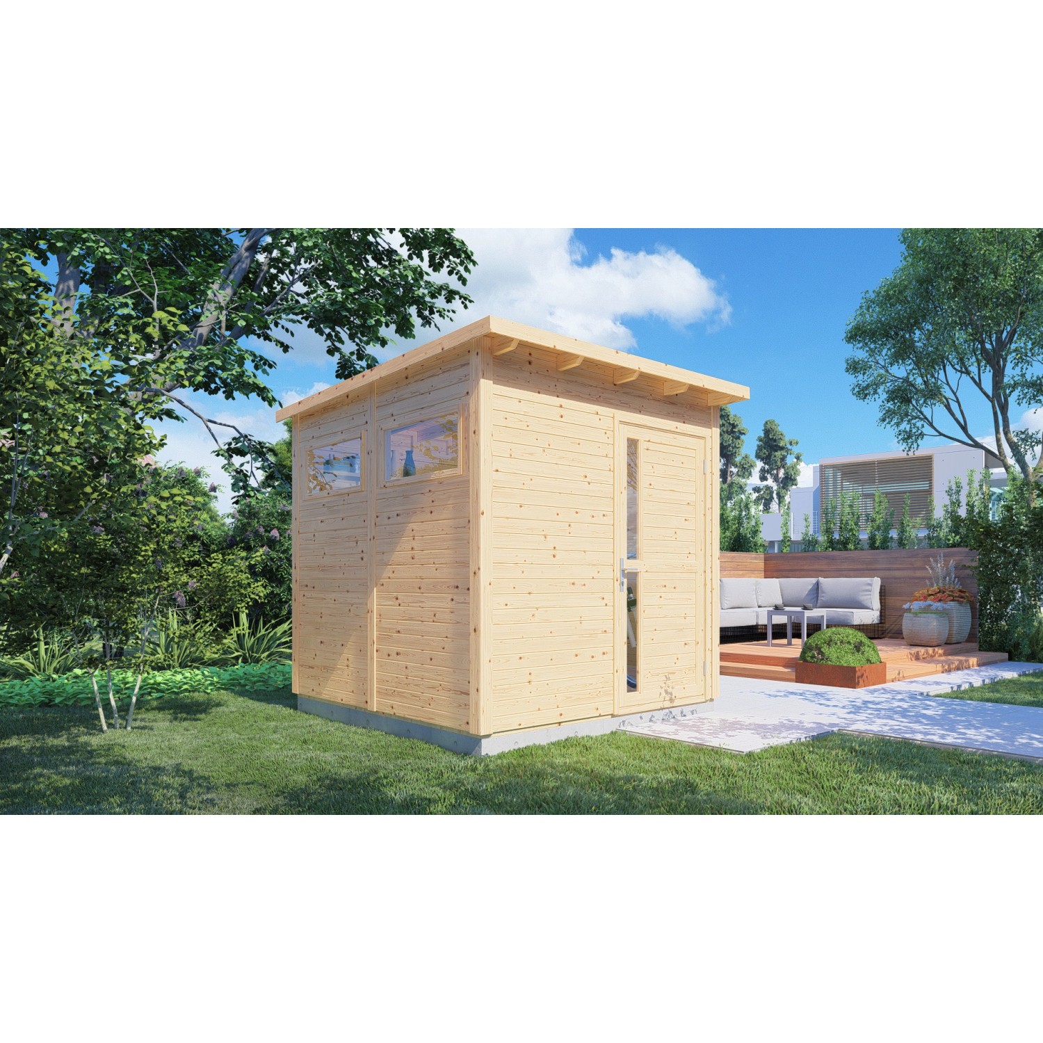 Bertilo Dřevěný domek na nářadí Pentus 2, přírodní, 226 x 234 cm