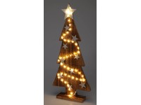 Koopman Dřevěný vánoční stromek s osvětlením 50 LED teplá bílá, 25 x 6 x 54 cm Koopman Dřevěný vánoční stromek s osvětlením 50 LED teplá bílá, 25 x 6 x 54 cm