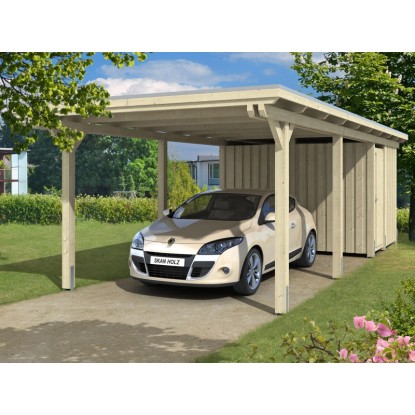 Skan Holz Přístřešek na auto Emsland EPDM s odkl. prost. přírodní, 354 x 846 cm