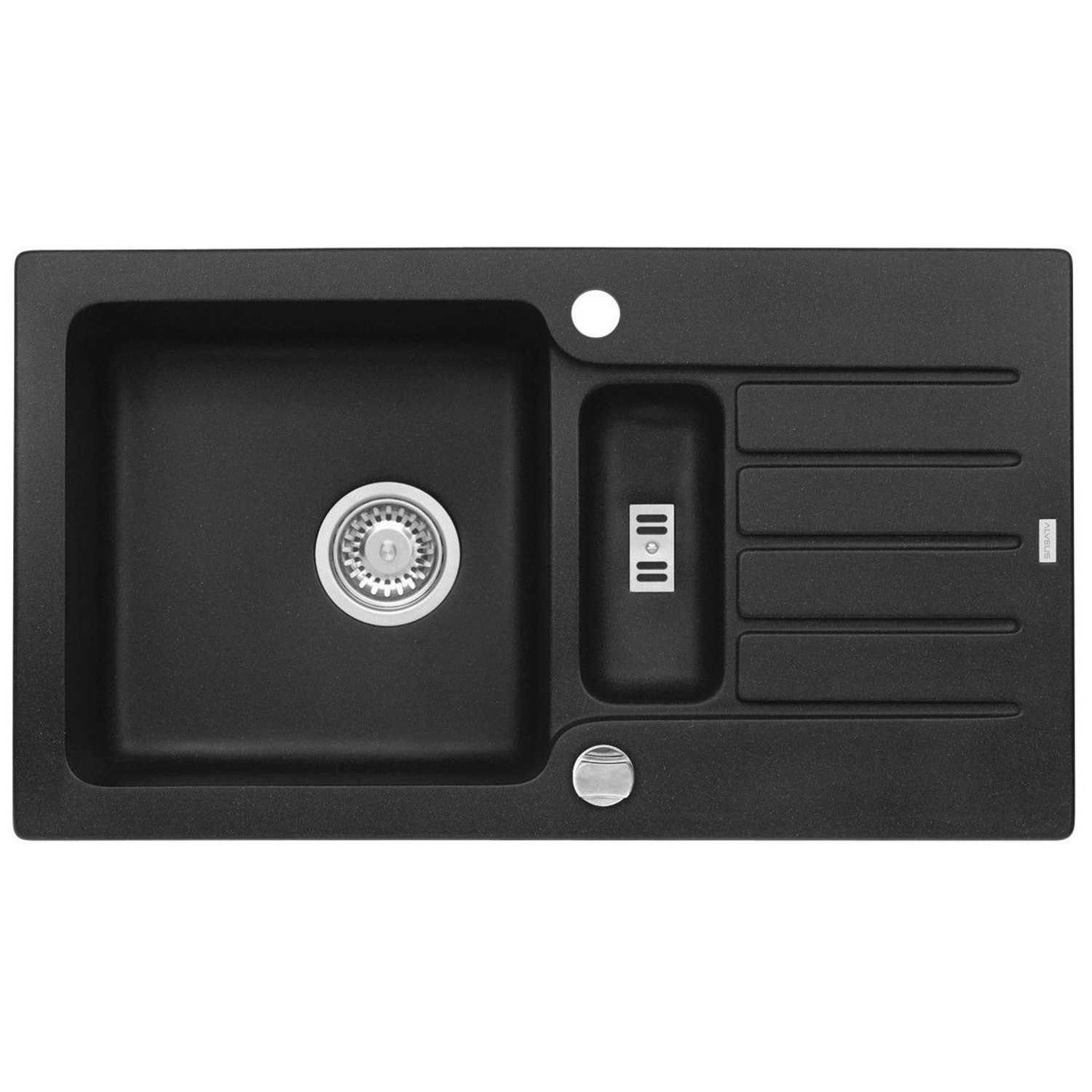 Alveus Granitový dřez Niagara 70, černá, 78 x 43,5 cm