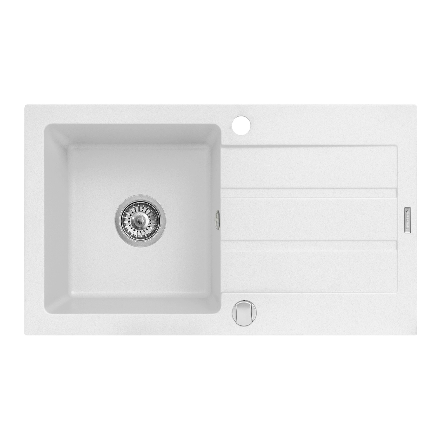 Pyramis Vestavný dřez Athena 1B 1D, pyragranite, bílá, 76 x 44 x 19 cm