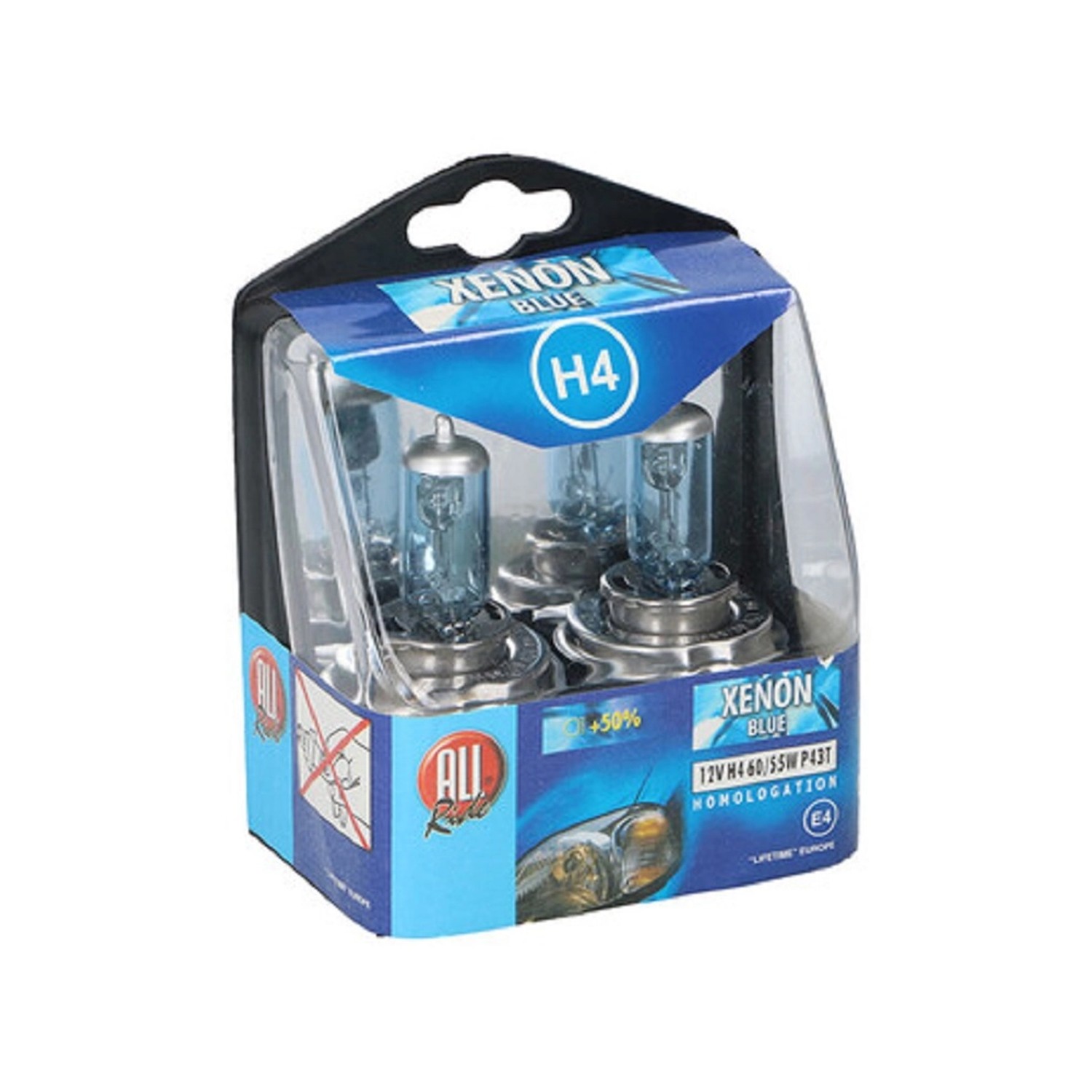 ALL RIDE Autožárovka H4 xenon modrá, 12V, 2 ks