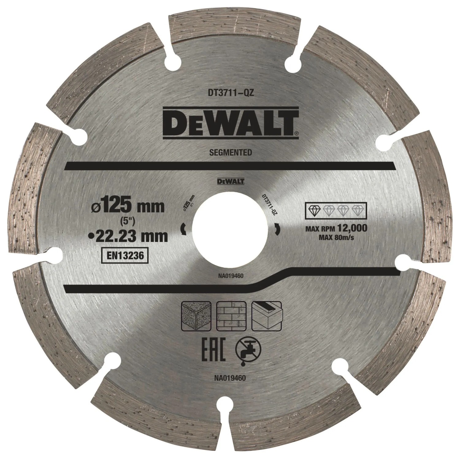 DeWALT Řezný kotouč segmentový 125 x 22,2 mm