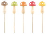 Zápich muchomůrka dřevěný 5 cm mix barev + špejle