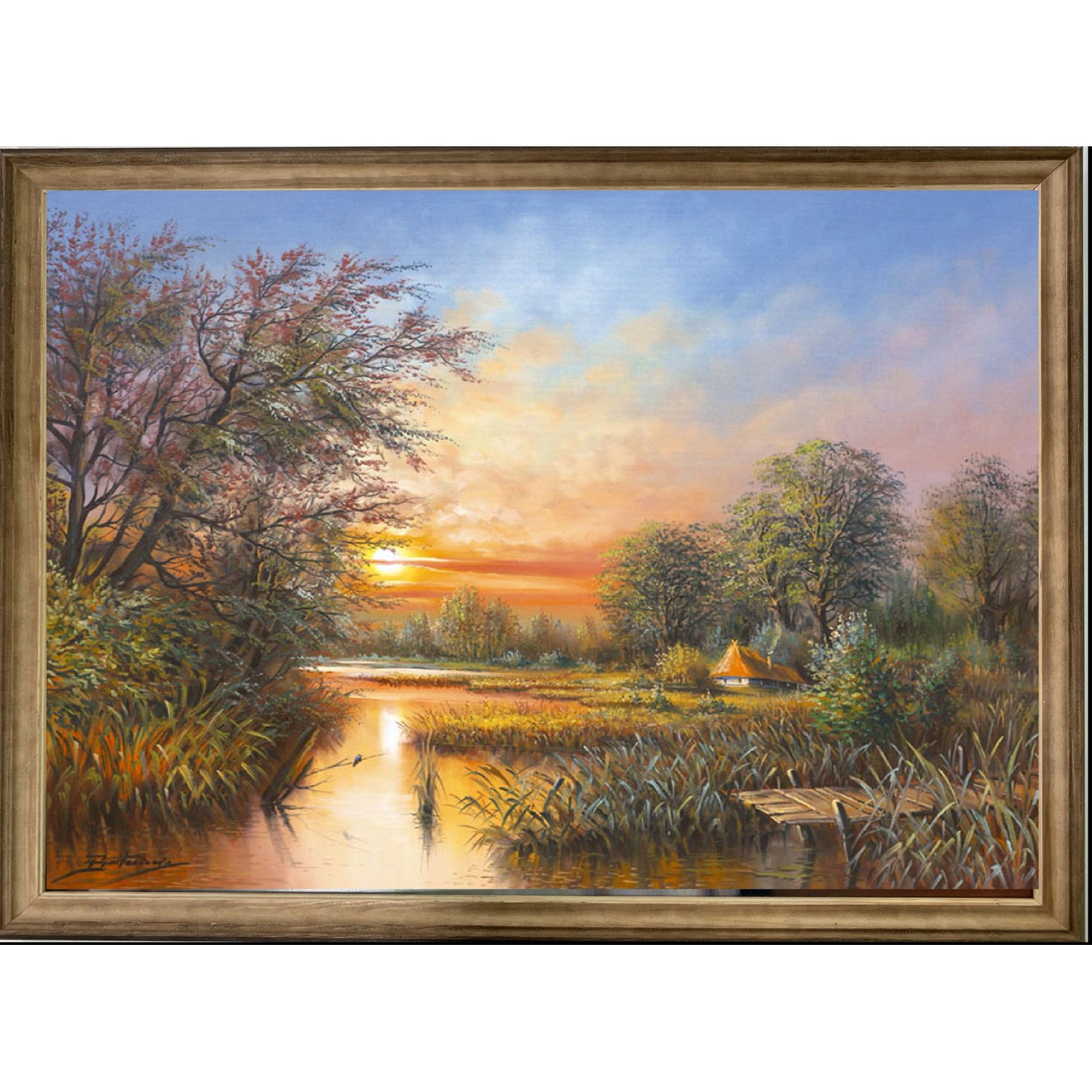 Bondecor Zarámovaný obraz Chaloupka 64 x 100 cm