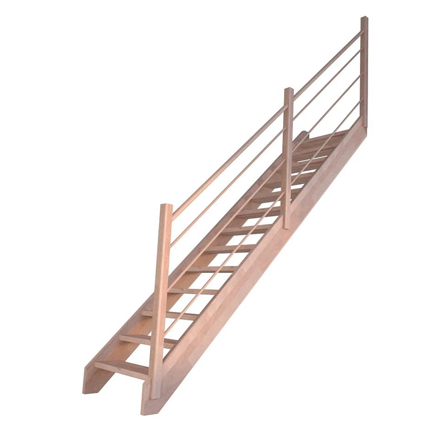 StarWood Schody Mykonos bukové rovné otevřené dřev. design. zábradlí pravé