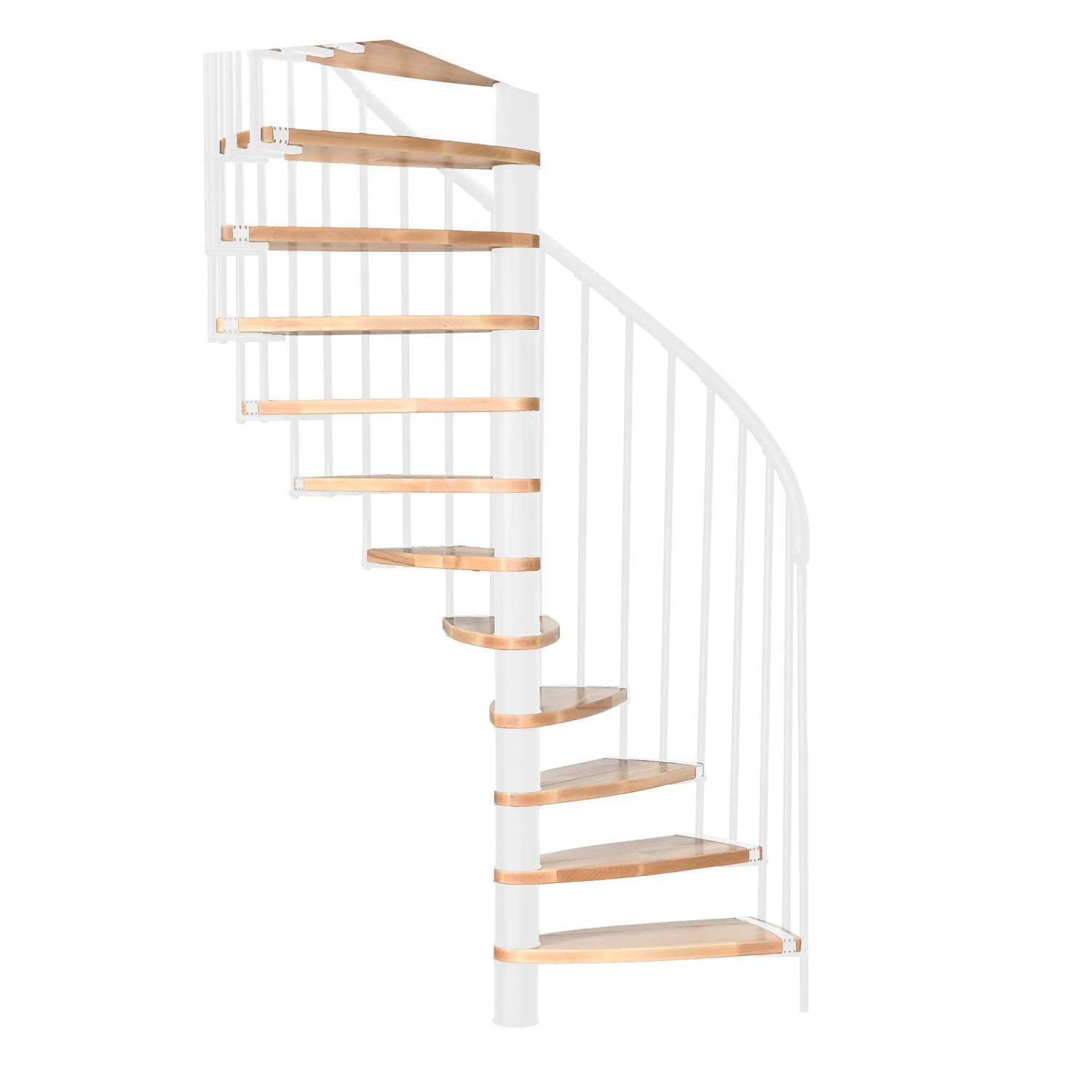 Minka STAIRS Prostorově točité schodiště Luna buk/bílá 101-155 x 57-84 cm