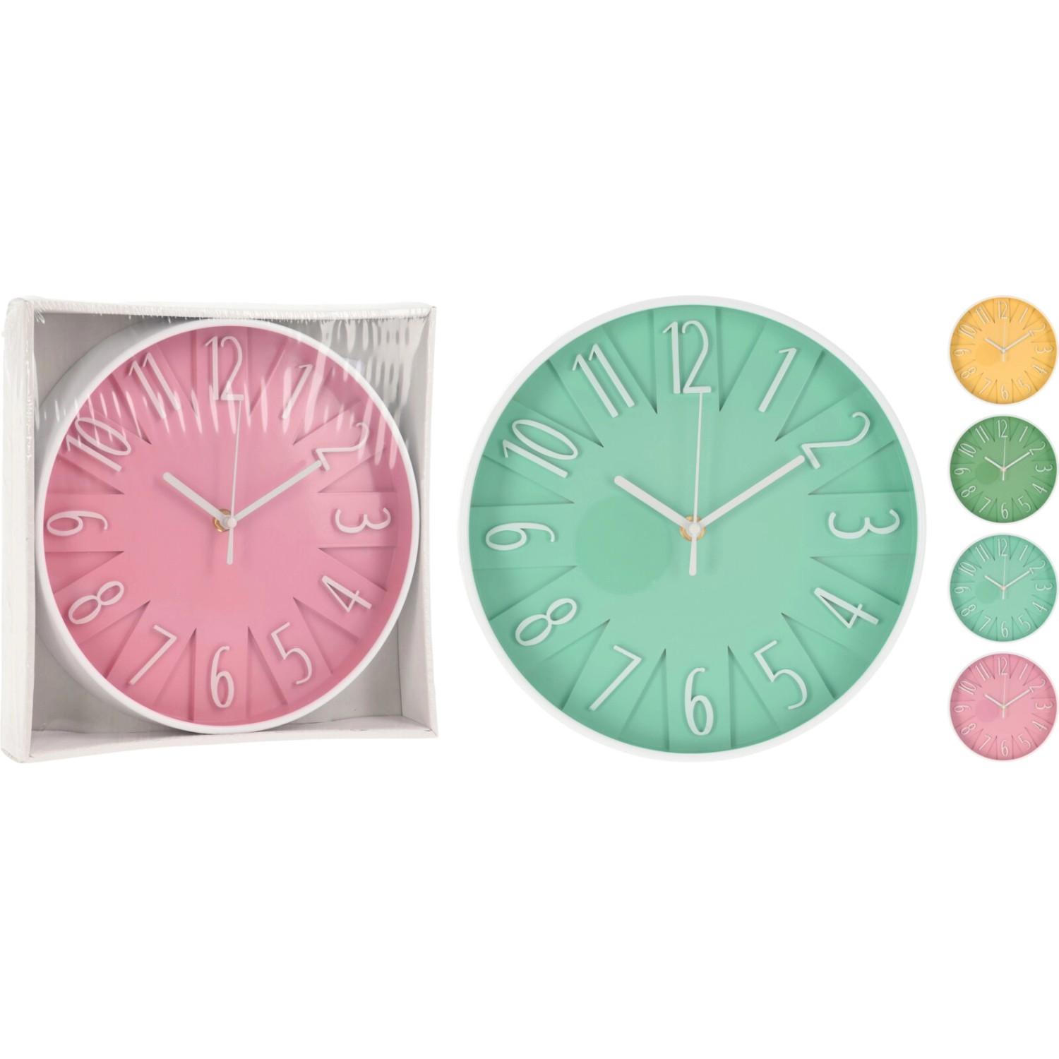 Koopman Nástěnné hodiny, MDF deska, hnědé, 760 x 760 x 45 mm