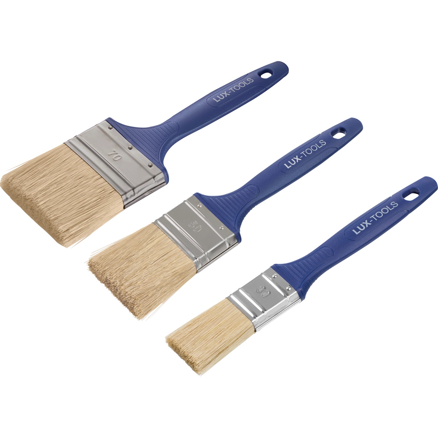 LUX-TOOLS Sada plochých štětců na barvy a laky na stěnu, 3dílná
